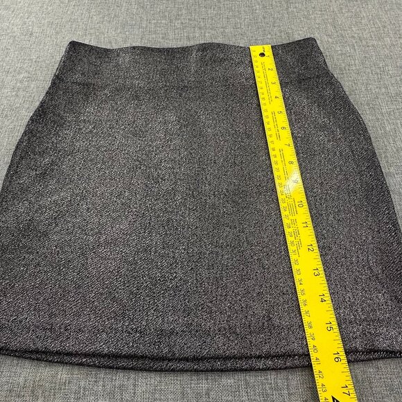 NEW! BCBGeneration Fitted Mini Skirt Medium $48 Elastic waist Metallic Gray - Picture 7 of 13